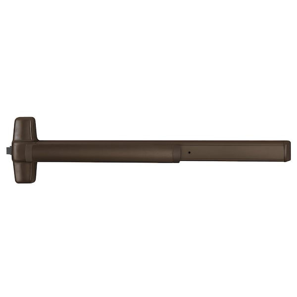 Grade 1 Rim Exit Device, 48-in, Night Latch, Hex Key Dogging, Pull, 1-1/4-in Mortise & Rim, Dark Bro